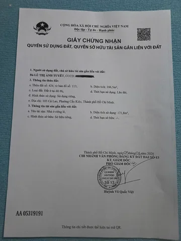 Bán Nhà Mặt Tiền 105 Cù Lao, Phường 2, Phú Nhuận