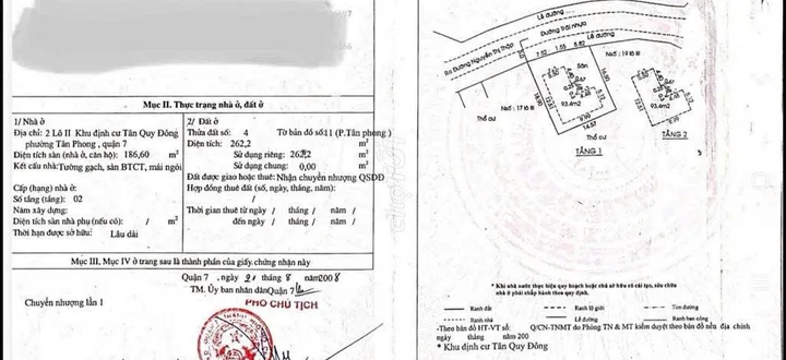 Bán Nhà Mặt Tiền 2 Lô II Đường số 64, P. Tân Phong, Quận 7