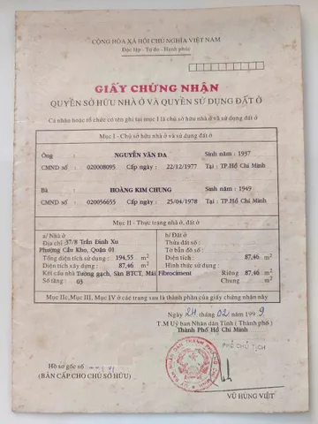 Bán Nhà Hẻm 37/8 Trần Đình Xu, Cầu Kho, Quận 1