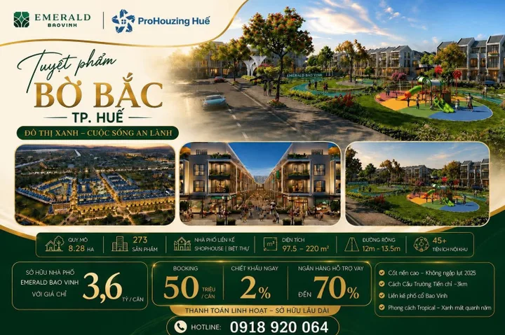 🌿 EMERALD BAO VINH – NHÀ PHỐ 3 TẦNG CÓ GARA Ô TÔ RIÊNG CHỈ TỪ 3,6 TỶ