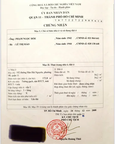 Bán Nhà Mặt Tiền 102 Hàn Hải Nguyên, Phường 8, Quận 11