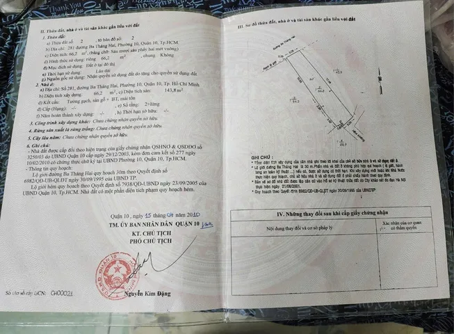 Bán Nhà Mặt Tiền 281 Đường 3 Tháng 2, P10, Q10