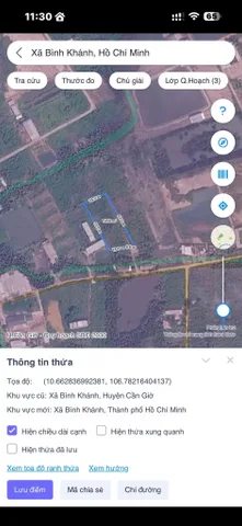 Bán Đất 1059m2 có sẵn 618 m2 thổ cư giá 4.3 tỷ tại Xã Bình Khánh Huyện Cần Giờ TP. Hồ Chí Minh