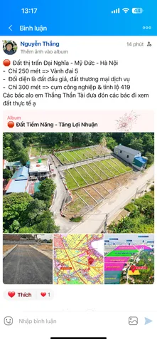 Bán Đất 100m2 có sẵn 100 m2 thổ cư giá 1.22 tỷ tại - Chọn - Thị trấn Đại Nghĩa Huyện Mỹ Đức Hà Nội