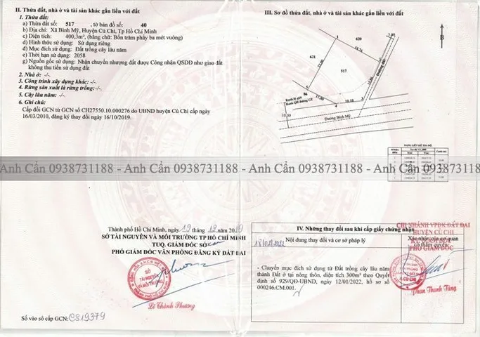 Bán Đất 400m2 có sẵn 300 m2 thổ cư giá 10.5 tỷ tại Xã Bình Mỹ Huyện Củ Chi TP. Hồ Chí Minh