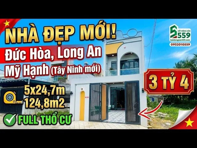 Bán Nhà riêng 124.8m2 có sẵn 124.8 m2 thổ cư giá 3.4 tỷ tại - Chọn - Xã Mỹ Hạnh Nam Huyện Đức Hòa Long An