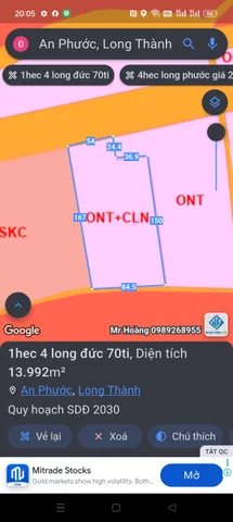 Bán Đất 14000m2 giá 70 tỷ tại - Chọn - Xã Long Đức Huyện Long Thành Đồng Nai