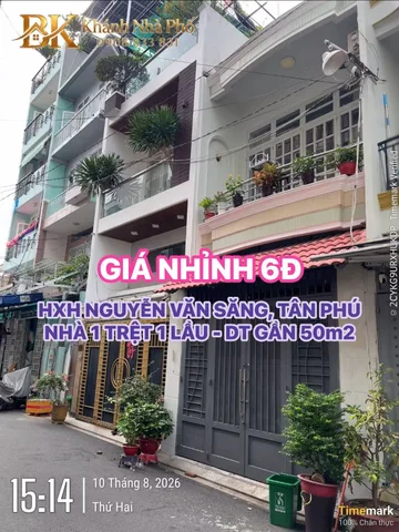 🏠 HXH NGUYỄN VĂN SĂNG, TÂN PHÚ - NHÀ 1 TRỆT 1 LẦU - DT GẦN 50m2 - GIÁ NHỈNH 6Đ💕