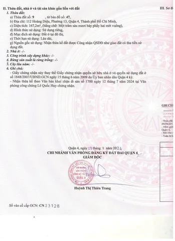 Bán Nhà Mặt Tiền 112 Hoàng Diệu, P. 12, Q.4