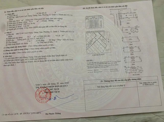 Bán Nhà Hẻm 686/72/40 Cách Mạng Tháng 8, P.11, Quận 3