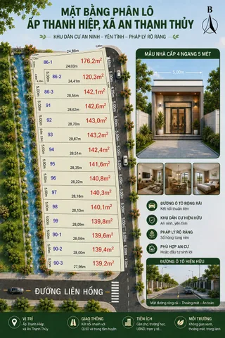 NỀN 120M2 THỔ CƯ ĐƯỜNG Ô TÔ GẦN LỘ NHỰA LIÊN HỒNG GIÁ TỪ 270 TRIỆU