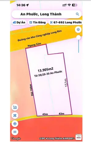 Bán Đất 14000m2 giá 70 tỷ tại - Chọn - Xã An Phước Huyện Long Thành Đồng Nai