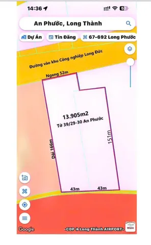 Bán Đất 14000m2 giá 70 tỷ tại - Chọn - Xã An Phước Huyện Long Thành Đồng Nai