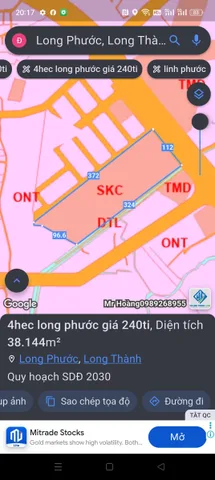 4 hecta ngay cửa ngỏ sân bay long thành.