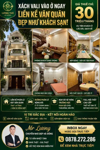 🔥 CHÍNH CHỦ CHO THUÊ LIỀN KỀ PHÂN LÔ VĂN QUÁN – 75M² FULL ĐỒ CỰC ĐẸP