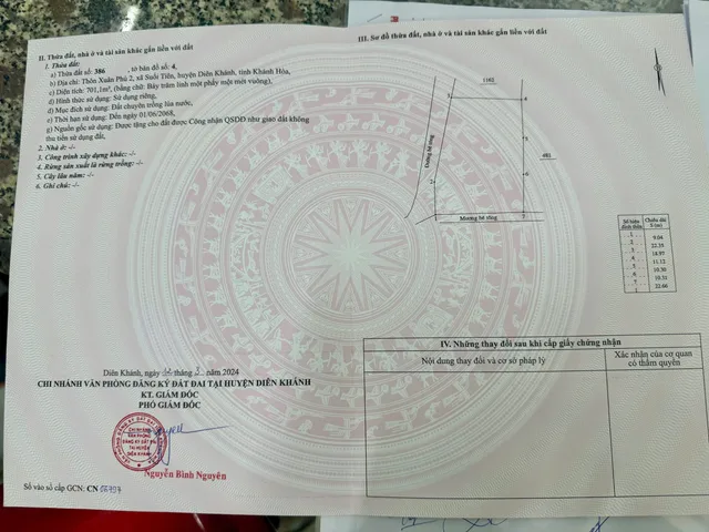 Bán Đất lúa mặt tiền Betong 701m2 giá 399 triệu tại  - Xã Suối Tiên Huyện Diên Khánh Khánh Hòa