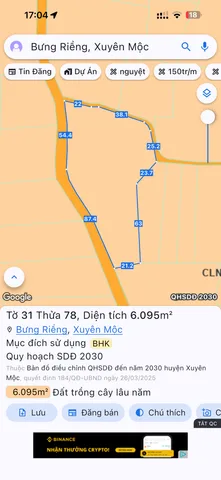 Bán Đất 6000m2 giá 5 tỷ tại Xã Bưng Riềng Huyện Xuyên Mộc Bà Rịa - Vũng Tàu