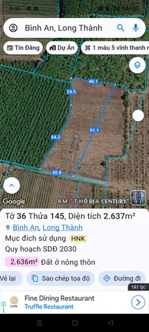 Bán Đất 2637m2 giá 2 tỷ tại - Chọn - Xã Bình An Huyện Long Thành Đồng Nai