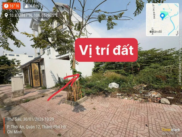 Bán Đất 92m2 có sẵn 92 m2 thổ cư giá 6.7 tỷ tại Đường Lê Thị Riêng Phường Thới An Quận 12 TP. Hồ Chí Minh