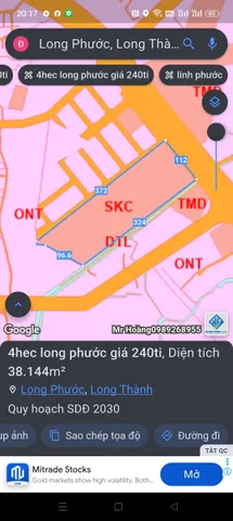 Bán Đất 40000m2 giá 240 tỷ tại - Chọn - Xã Long Phước Huyện Long Thành Đồng Nai