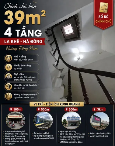 Chính chủ bán nhà riêng 38.6m2, đất vuông vắn, MT 4m, ngõ 3m, SĐCC