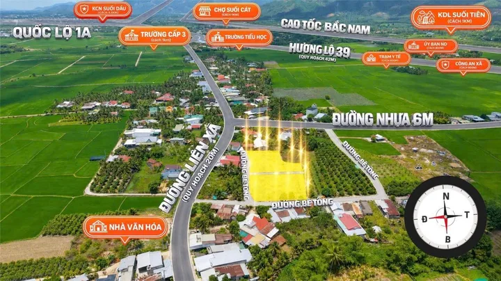 Bán Đất 83m2 có sẵn 83 m2 thổ cư giá 400 triệu tại Xã Suối Tiên Huyện Diên Khánh Khánh Hòa
