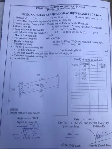 Bán Đất 209m2 có sẵn 209 m2 thổ cư giá 4 tỷ tại Xã Tịnh Ấn Đông Thành phố Quảng Ngãi Quảng Ngãi