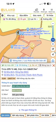 Bán Đất 13000m2 có sẵn 255 m2 thổ cư giá 2.35 tỷ tại Xã Minh Lập Thị xã Chơn Thành Bình Phước