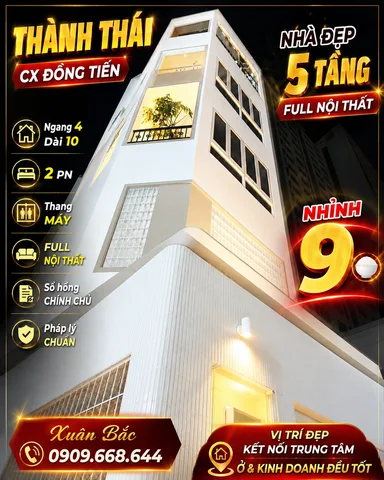 NHÀ ĐẸP ĐƯỜNG THÀNH THÁI XÂY 5 TẦNG CÓ THANG MÁY KHU DÂN TRÍ CAO