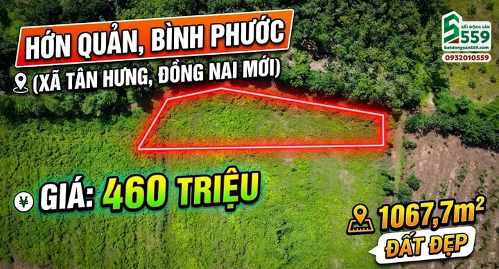 Chính chủ bán đất phủ hồng tại Xã Tân Hưng, Đồng Nai mới