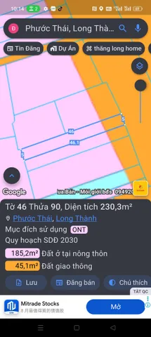 Bán nhà ngay công ty vedan phước thái . giá 3ty9 . mặt tiền ql 51