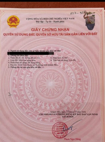 Bán Đất 91.5m2 có sẵn 91.5 m2 thổ cư giá 1.57 tỷ tại - Chọn - - Chọn - Xã Vạn Ninh Khánh Hòa