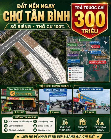 HÀNG VIP FO - CHÍNH CHỦ BÁN GẤP ĐẤT NỀN 1 SẸC ĐT768, PHƯỜNG TÂN TRIỀU
CÁCH CHỢ TÂN BÌNH CHỈ 200M
