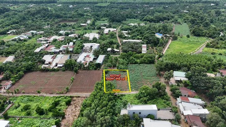 Bán Đất 1077.2m2 có sẵn 100 m2 thổ cư giá 4.5 tỷ tại Xã Cẩm Đường Huyện Long Thành Đồng Nai