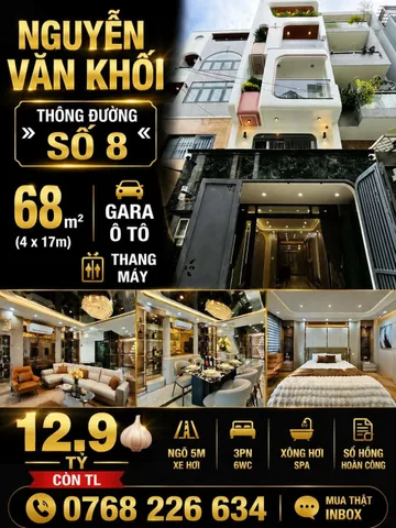 Bán Nhà riêng 68m2 có sẵn 68 m2 thổ cư giá 12.9 tỷ tại Đường Số 8 Phường 12 Quận Gò Vấp TP. Hồ Chí Minh