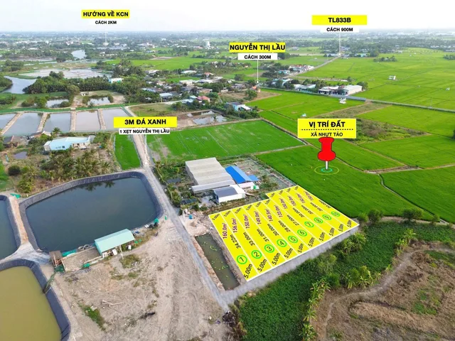 Bán Đất thổ cư 5x30 cách nhựa Nguyễn Thị Lầu 200m cách TL833B 900m Nhựt Tảo Tây Ninh