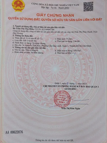 Bán Nhà Mặt Tiền 56 Nguyễn Thái Học, Cầu Ông Lãnh, Quận 1