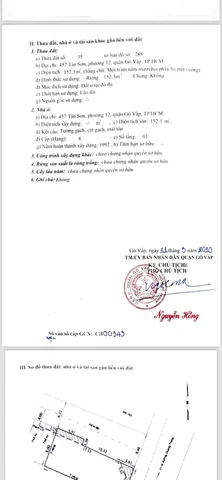 Bán Nhà Mặt Tiền 457 Tân Sơn, Phường 12, Gò Vấp