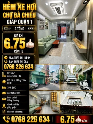 Bán Nhà riêng 30m2 có sẵn 30 m2 thổ cư giá 6.75 tỷ tại - Chọn - Phường 11 Quận Bình Thạnh TP. Hồ Chí Minh