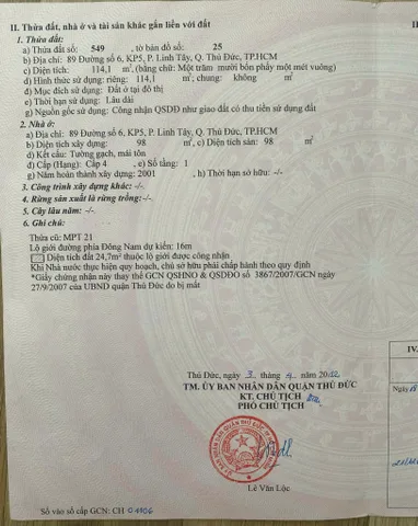 Bán Nhà Mặt Tiền 89 Đường Số 6, Linh Tây, Thủ Đức