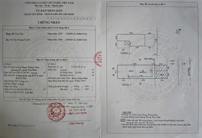 Bán Nhà Mặt Tiền 1033 Cách Mạng Tháng 8, Phường 7, Quận Tân Bình