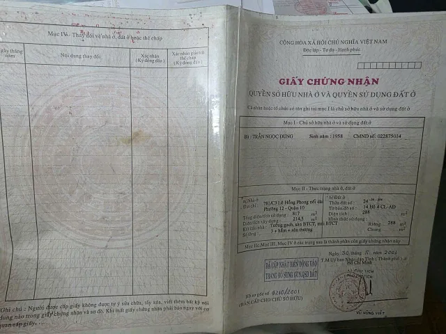 Bán Nhà Hẻm 781/C3 Lê Hồng Phong, Phường 12, Quận 10