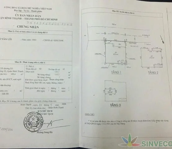 Bán Nhà Hẻm 24/15/9 Võ Oanh, P25, Bình Thạnh