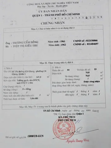 Bán Nhà Mặt Tiền 191 Cô Giang, Cô Giang, Quận 1
