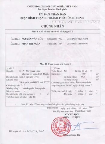 Bán Nhà Mặt Tiền 351A1 Nơ Trang Long, Phường 13, Bình Thạnh