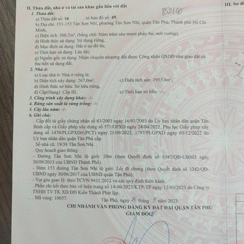 Bán Nhà Mặt Tiền 151-153 Tân Sơn Nhì, Tân Sơn Nhì, Tân Phú