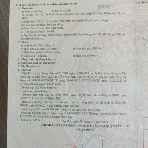 Bán Nhà Mặt Tiền 151-153 Tân Sơn Nhì, Tân Sơn Nhì, Tân Phú
