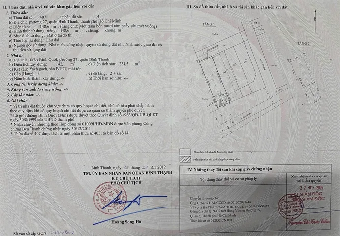 Bán Nhà Mặt Tiền 137A Bình Quới, P27, Bình Thạnh