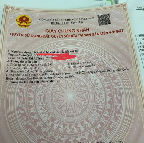 Bán Nhà Mặt Tiền L15 Trần Quốc Hoàn, P13, Tân Bình