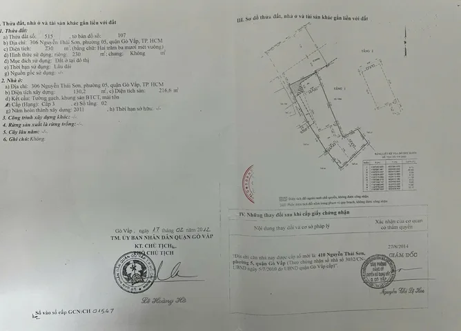 Bán Nhà Mặt Tiền 410 Nguyễn Thái Sơn, P.5, Gò Vấp
